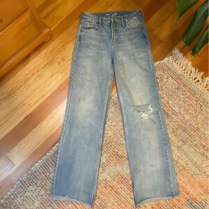 Distressed Wide Leg Denim